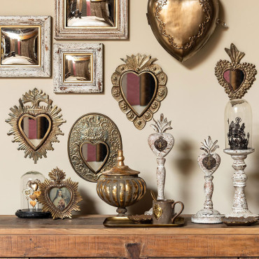 Miroir plaque Ex-voto patine bronze 22x28cm