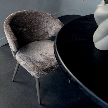 Fauteuil salle à manger tissu gris Ares Mocca 60x60x85cm
