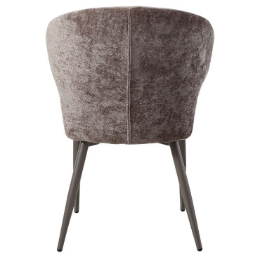 Fauteuil salle à manger tissu gris Ares Mocca 60x60x85cm