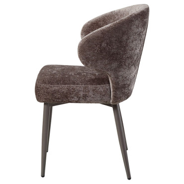 Fauteuil salle à manger tissu gris Ares Mocca 60x60x85cm