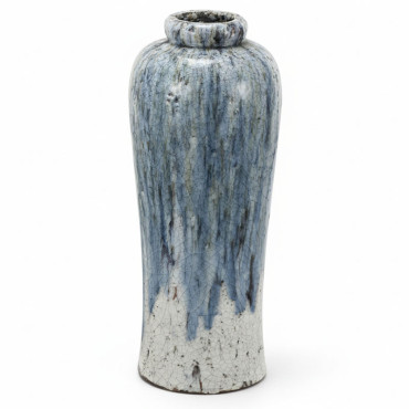 Vase en terre cuite émaillée 21x21x57cm