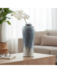 Vase en terre cuite émaillée 21x21x57cm
