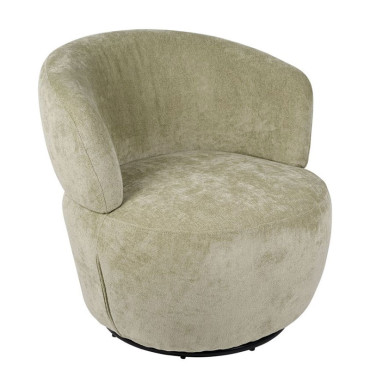Fauteuil pivotant polyester Zeline vert d'eau 74x72x72cm