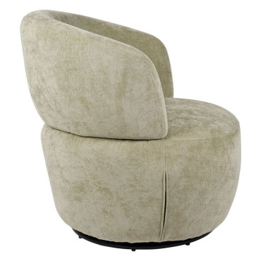 Fauteuil pivotant polyester Zeline vert d'eau 74x72x72cm