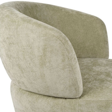 Fauteuil pivotant polyester Zeline vert d'eau 74x72x72cm
