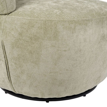 Fauteuil pivotant polyester Zeline vert d'eau 74x72x72cm