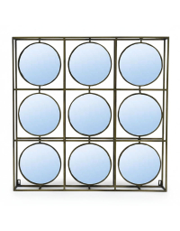 Cadre 9 miroirs fer doré 77x8x77cm