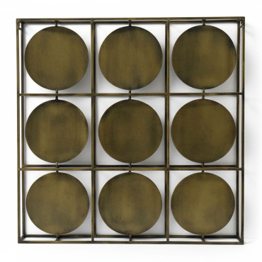 Cadre 9 miroirs doré 77x8x77cm