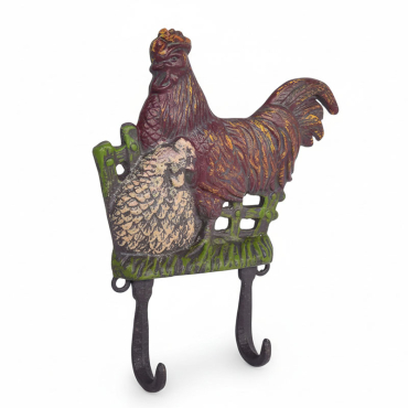 Patère poule biscotte 17x4x22cm