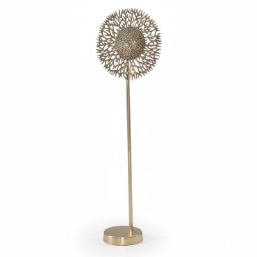 Lampadaire doré soleil 43x26x148cm