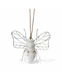 Suspension abeille blanc doré 15x4x13cm