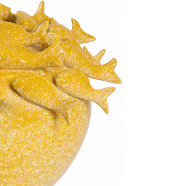 Vase céramique Fish jaune orange 40x27cm