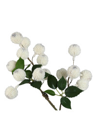 Tige Artificielle Fruits Xylia Blancs en Polyester 55cm