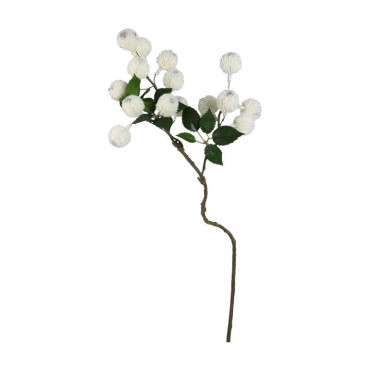 Plante à rameaux artificielle pulvérisation fruits Xylia blanc plastique 26x18x55cm