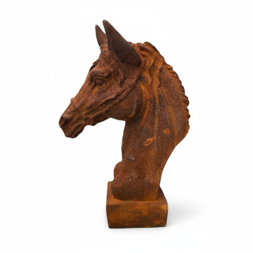 Tête de cheval fonte rouille