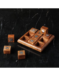 Jeu Morpion Oxo Love en Bois de Manguier 4x18x18cm