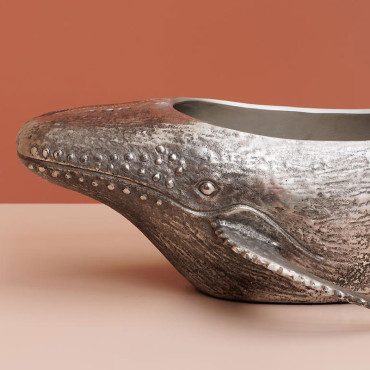 Grand Seau à glace Baleine Métal 28x40x70cm
