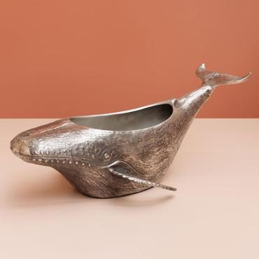 Grand Seau à glace Baleine Métal 28x40x70cm