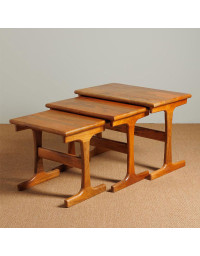 Ensemble Tables d'Appoint Gigognes Trato Bois de Manguier 62x45x38cm