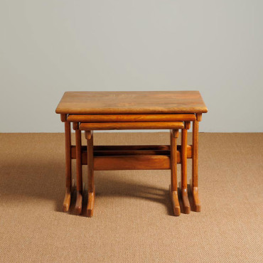 Table d'Appoint Gigognes Trato Bois de Manguier 62x45x38cm