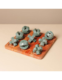 Jeux Morpion Oxo Marbre Travertin 23x23x6cm