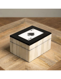 Boîte de 3 Jeux de Cartes Couvercle As Résine 7x10x13cm