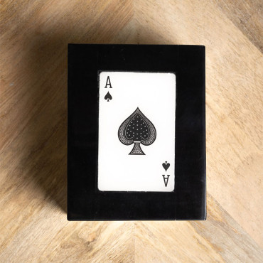 Boîte de 3 Jeux de Cartes Couvercle As Résine 7x10x13cm