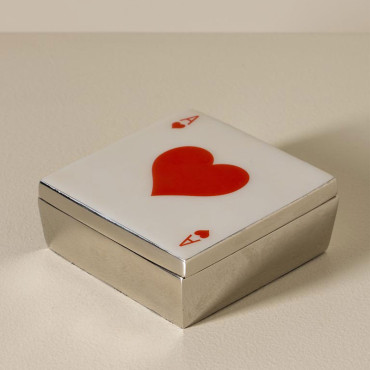 Boîte As de Cœur Aluminium 5x11x11cm