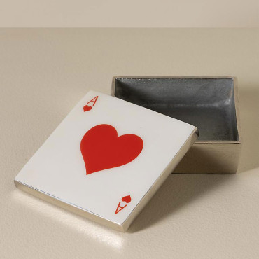 Boîte As de Cœur Aluminium 5x11x11cm