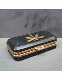Boîte Libellule Baroque Bois Résine 4x8x19cm