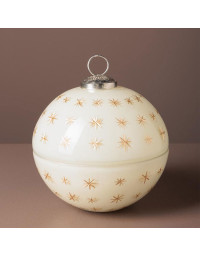 Bougie Boule étoilée 3 Mèches Verre 12cm