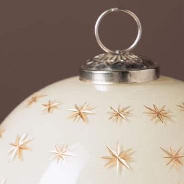 Bougie Boule étoilée 3 Mèches Verre 12cm