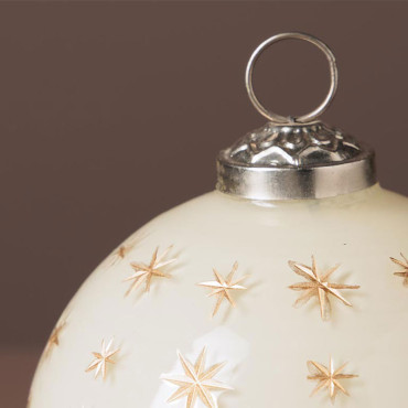 Petite Bougie Boule étoilée 1 Mèche Verre 8cm