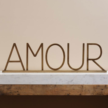 Décoration à poser Amour Doré fer 22x78cm
