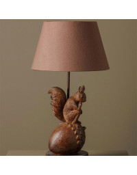 Lampe à Poser Ecureuil Pensif Résine Lin 30x55cm