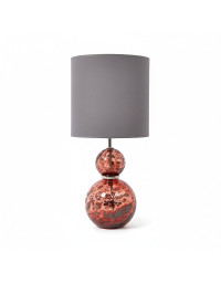Lampe à Poser Volcanique rouge Verre bullé 25x25x55cm