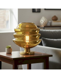Lampe à Poser Helios Moutarde Verre 29x29x29cm