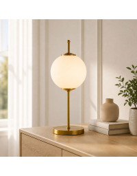 Lampe à Poser Boule Kota Led métal doré 20x20x52cm