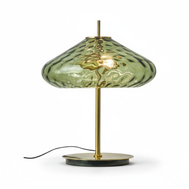 Lampe à Poser Led Cyrus Verte verre Métal 40x40x53cm