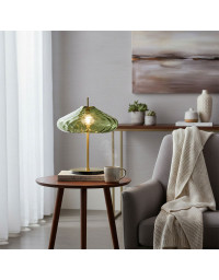 Lampe à Poser Led Cyrus Verte verre Métal 40x40x53cm