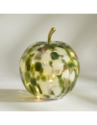 Lampe à Poser Led Pomme Verte verre 15x15x17cm