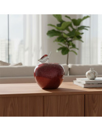 Lampe à Poser Manzana Pomme Rouge verre 35x35x40cm