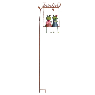 Tuteur couple de grenouilles Jardin 29x14x146cm