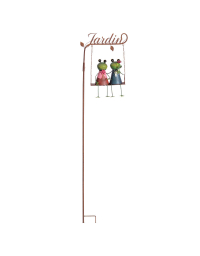 Tuteur couple de grenouilles Jardin 29x14x146cm