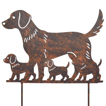 Silhouette famille chien 38x1x46cm