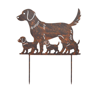 Silhouette famille chien 38x1x46cm