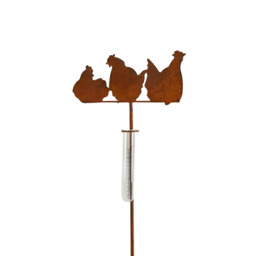 Pluviomètre jardin poules 28x1x105cm
