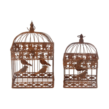 Set 2 cages plantes oiseau 27x19x42cm