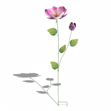Tuteur fleur rose 28x21x103cm