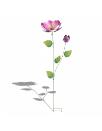 Tuteur fleur rose 28x21x103cm